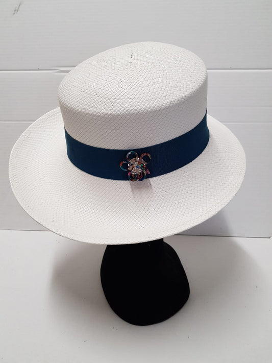 Hat with white strap